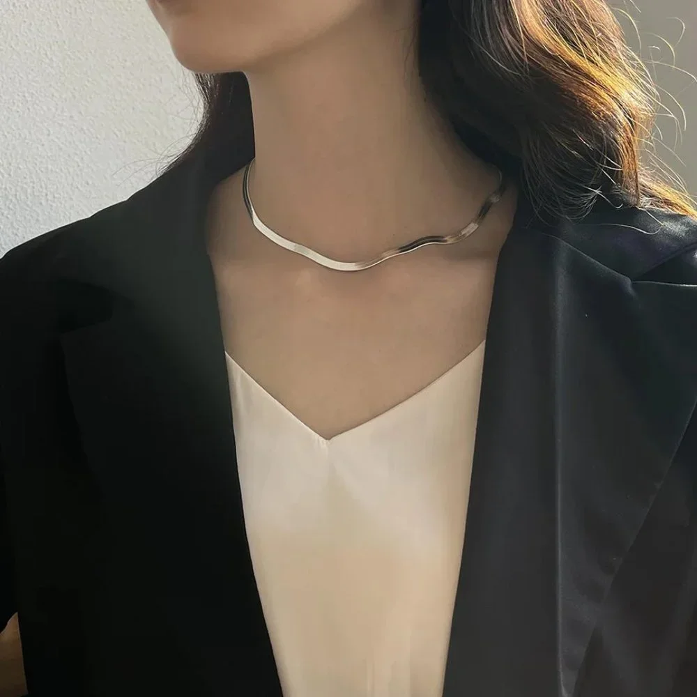 Luxurious 20 Inch Fine Herringbone Necklace, Stamped .925 Solid Sterling Silver - Picture 7 of 8